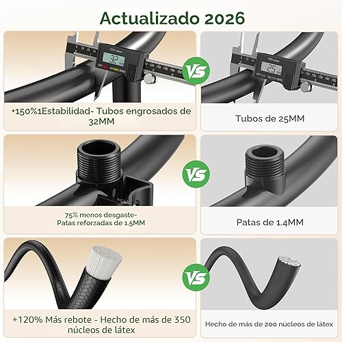 Miniatura 2 de BCAN BT2 450/550LBS Mini Rebounder Trampoline for Adults with Bar, Fitness Trampoline with Bungees, Adjustable Handle, Stable & Quiet, Indoor