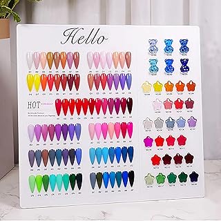 Acycoin2A Acrylic Nail Polish Color Display Board Book Nail Design Chart with 2 Styles Nail Tips Card Board Salon Showing Shelf (120 Colors)