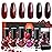 modelones Red Nail Polish Set 6 Colors, Christmas Cat Eye Burgundy Glitter Dark Purple Quick Dry Mini Nail Lacquer Kit Magnetic DIY Home Nail Art Manicure Gifts for Women Girls