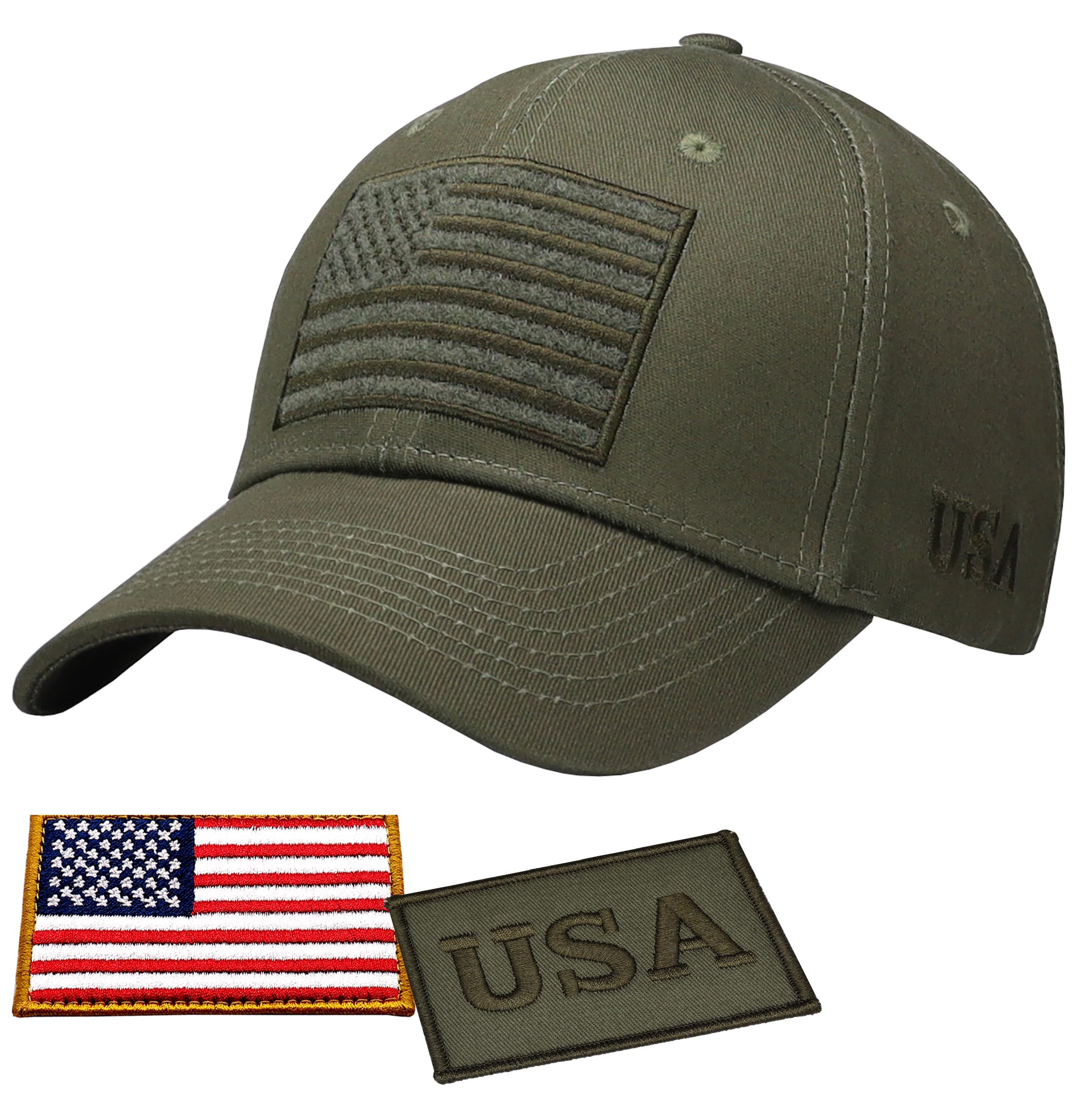 Antourage American Flag Unisex Baseball Hat for Men and Women | USA Flag Mesh Snapback Cap with 2 Patriotic Patches