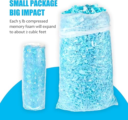 Miniatura 5 de MINDELF Relleno de espuma viscoelástica triturada de 10 libras, relleno de puf para muebles de puf, almohada, cama de perro para mascotas, cojín de