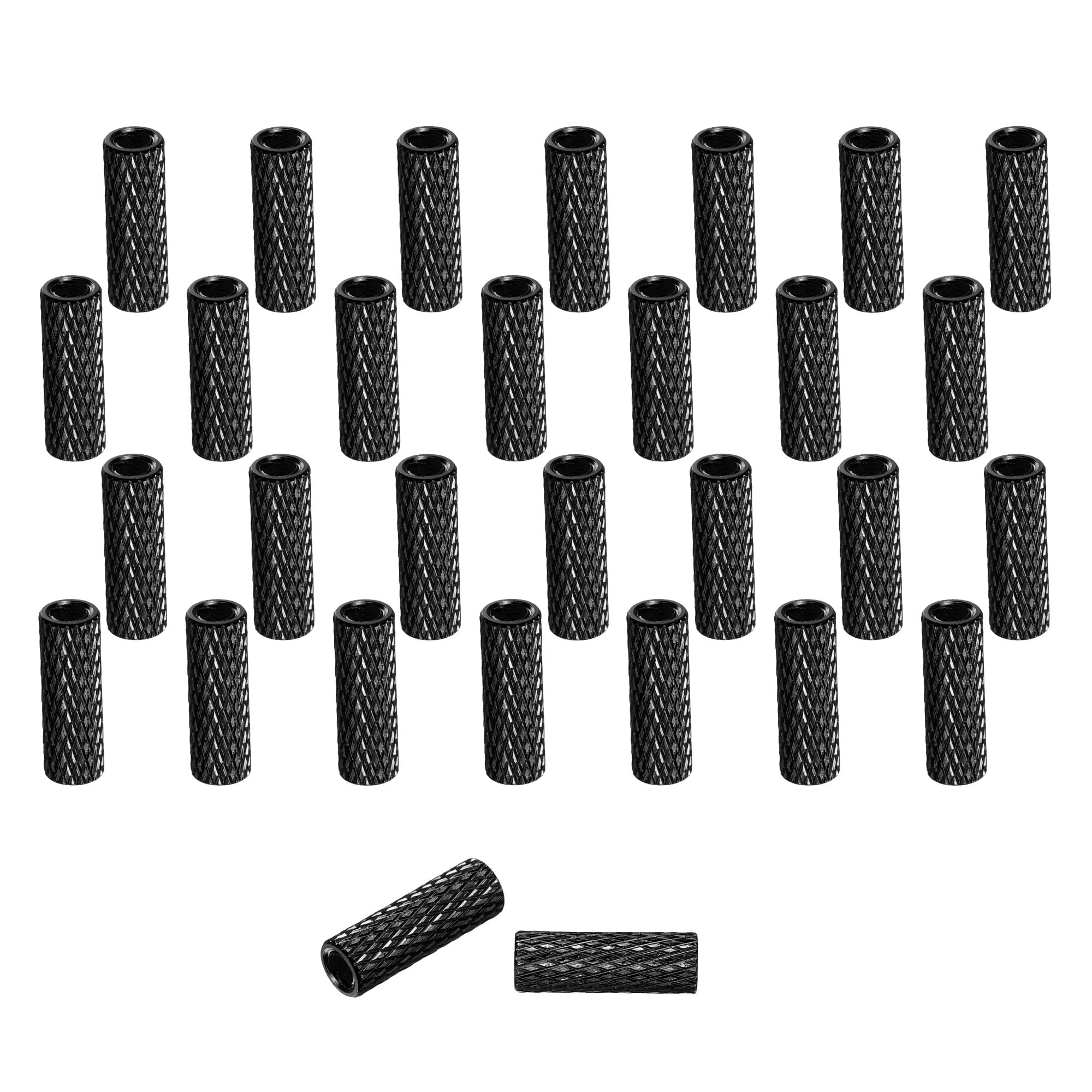 sourcing map 100 Pcs M3 x 15mm Knurled Aluminum Standoff Mesh Spacer Column for FPV Drone RC Airplane Racing Car Simracing, Black — image 1
