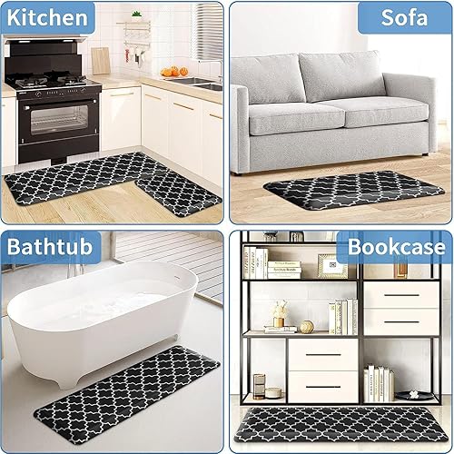 Miniatura 7 de VRINO Alfombrillas de cocina acolchadas de 0.75 pulgadas de grosor, antifatiga, impermeables, antideslizantes, alfombras de cocina, para cocina,