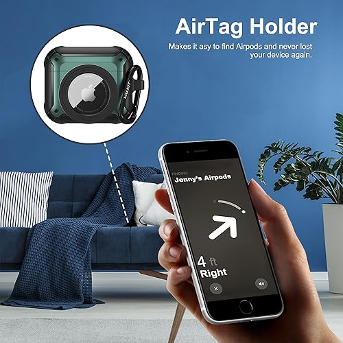 Miniatura 3 de Valkit Funda protectora 2 en 1 para Airpods 3, funda protectora resistente para Airpods de 3 generación para hombres y mujeres, con llavero a prueba