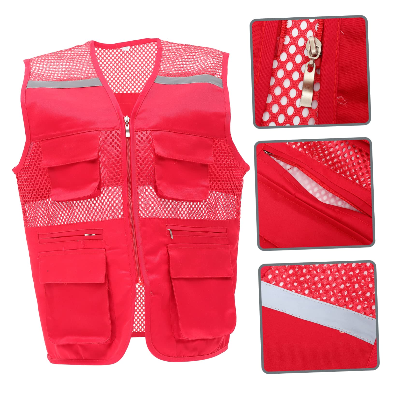 ABOOFAN Reflective with Pockets High Visibility Fluorescent Vest for Men Women Design for Roadside Workers Events Comfortable Fit