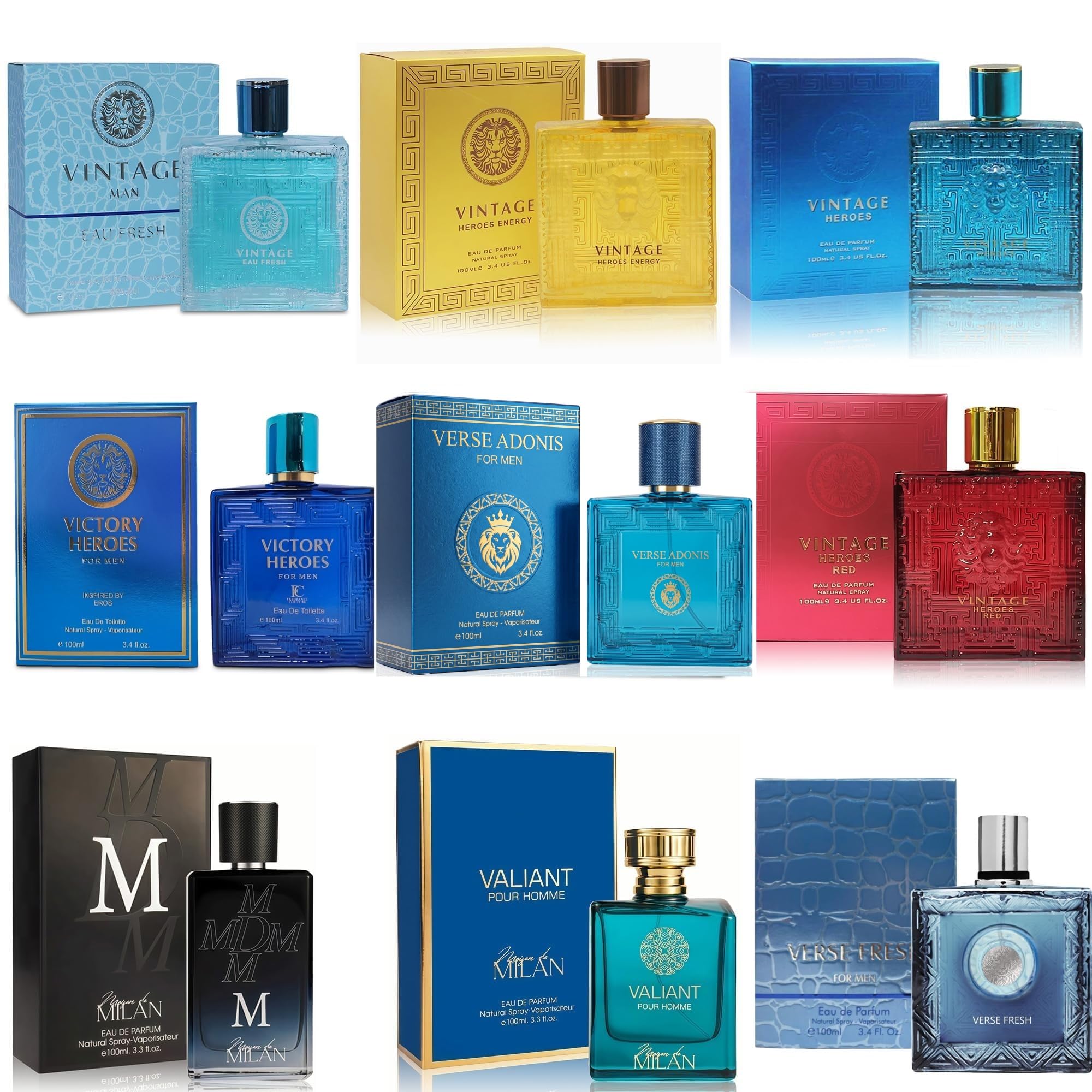 Amazon.com : A CENTER Cologne Sampler Set For Men(100ml Each*9PCS