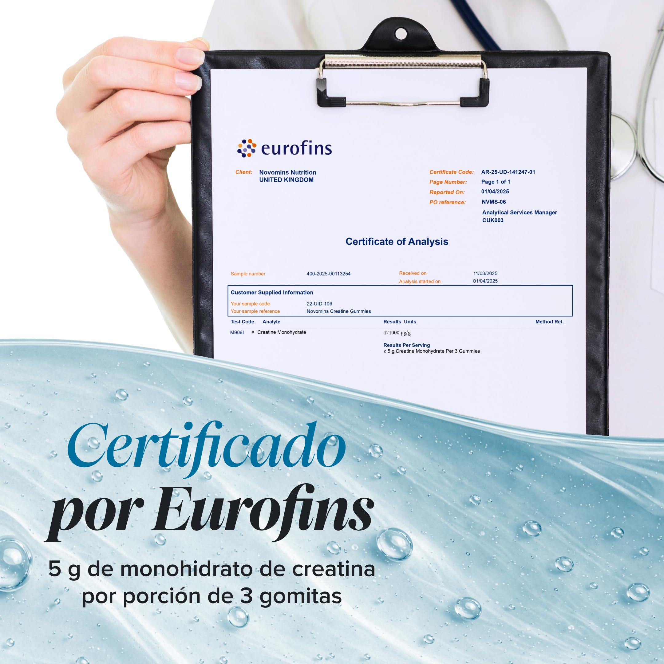 Creatina Gominolas – 5000 mg de Creatina Monohidratada por Porción – Alternativa a las Creatine Monohydrate Capsulas y Polvo – Para el Rendimiento Fisico y el Pre Workout – 90 Gominolas – Novomins