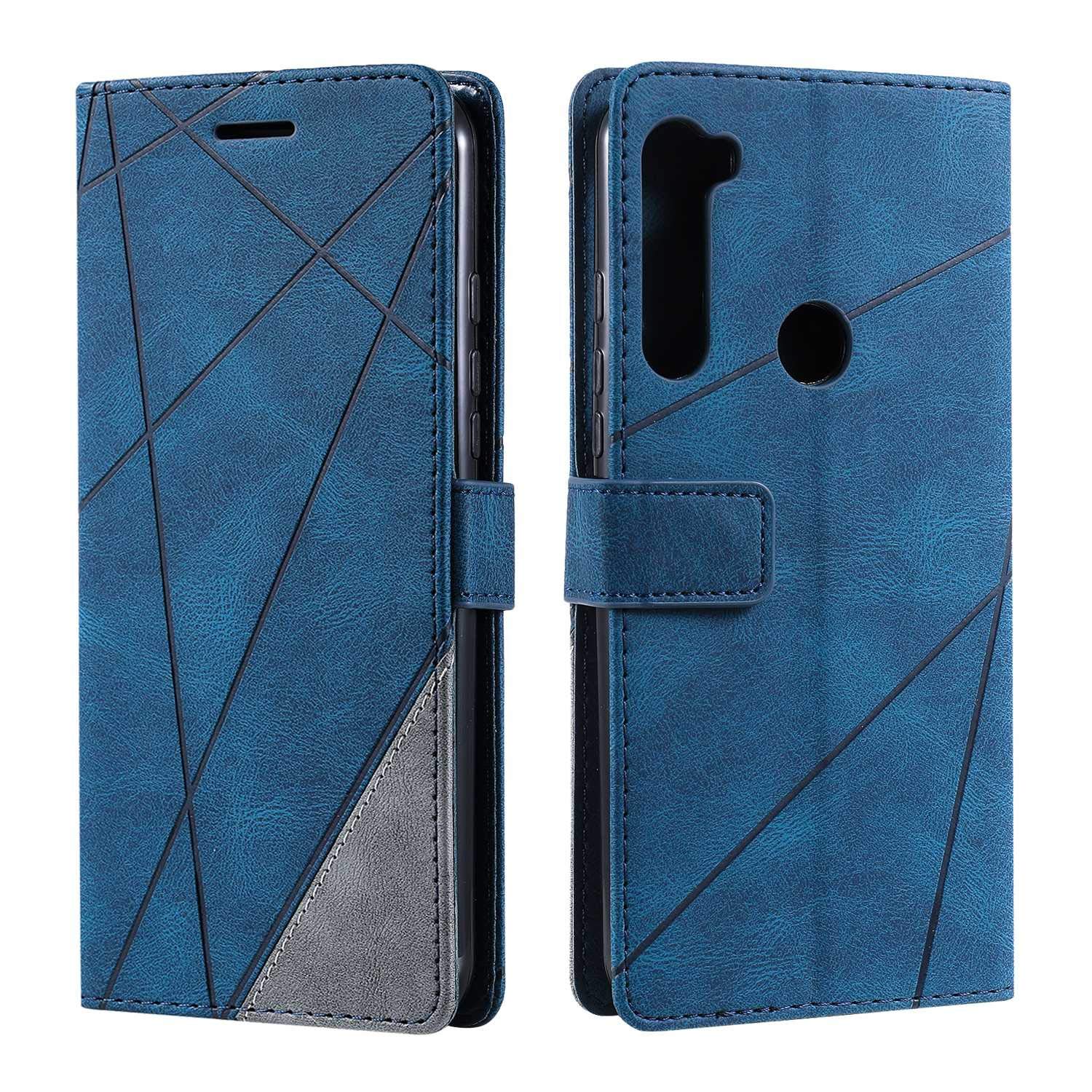 SONWO Case for Moto One Fusion Plus Case, Premium Leather Flip Wallet Case Magnetic Closure Card Slots Kickstand Phone Case for Moto One Fusion Plus, Blue