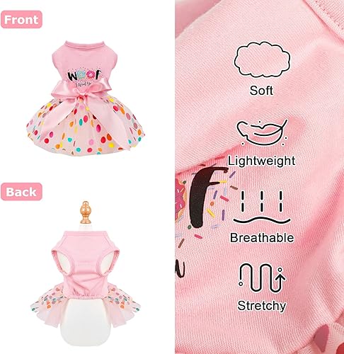 Miniatura 3 de Vestido de cumpleaños para perro, ropa de primavera para perros pequeños, hembra, cachorro, princesa, tutú, lindo vestido de tul para perro,