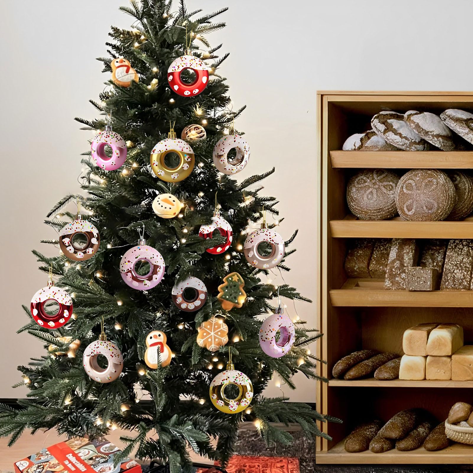 Palline per Albero di Natale con campanella glitterata, in ferro, decorazione da 3 x 3 x 2,5 cm / Bronzo | Leroy Merlin