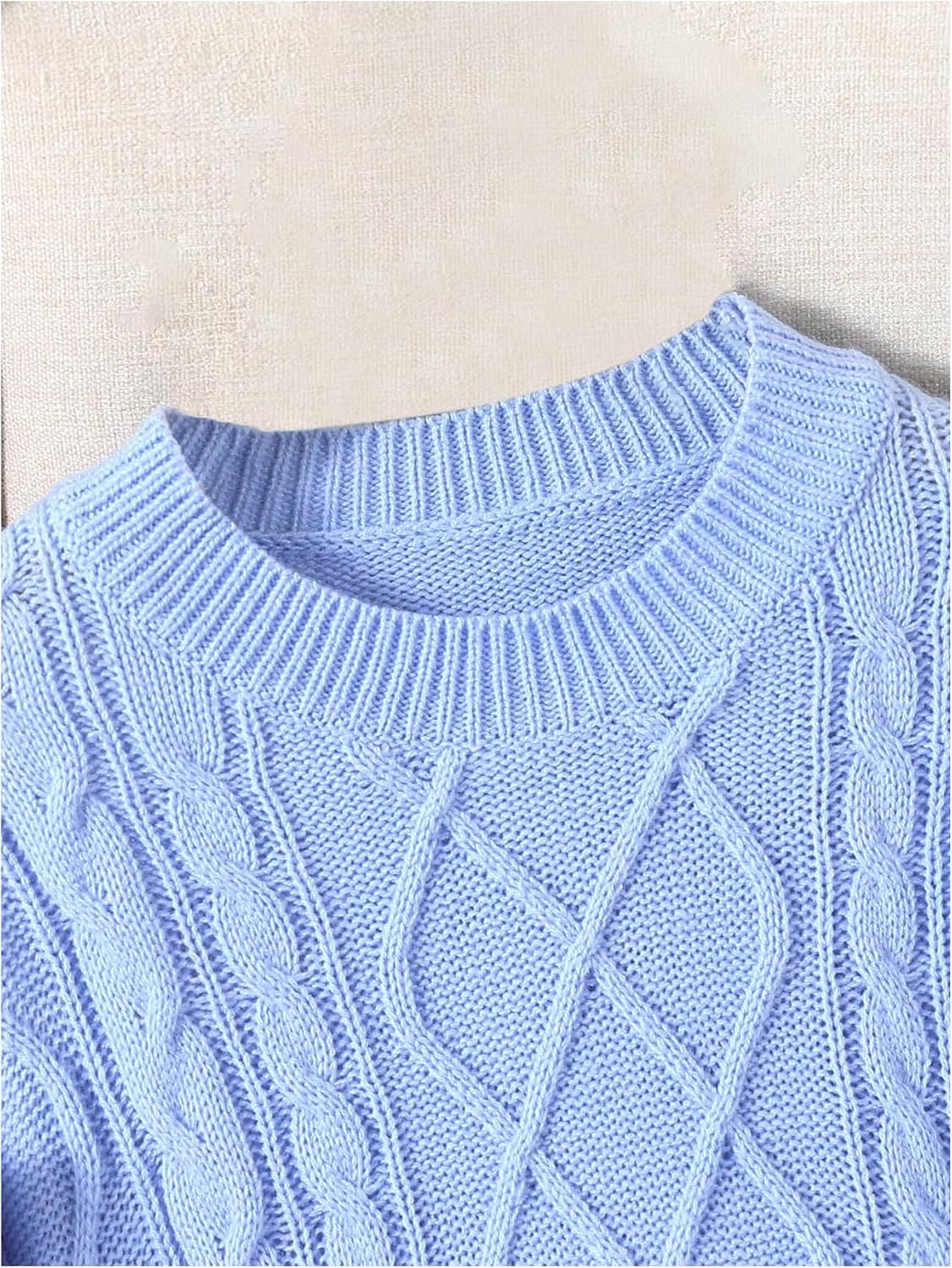 Verdusa Girl's Lace Bow Sweater Coquette Cable Knit Tops Cozy Fall Pullovers