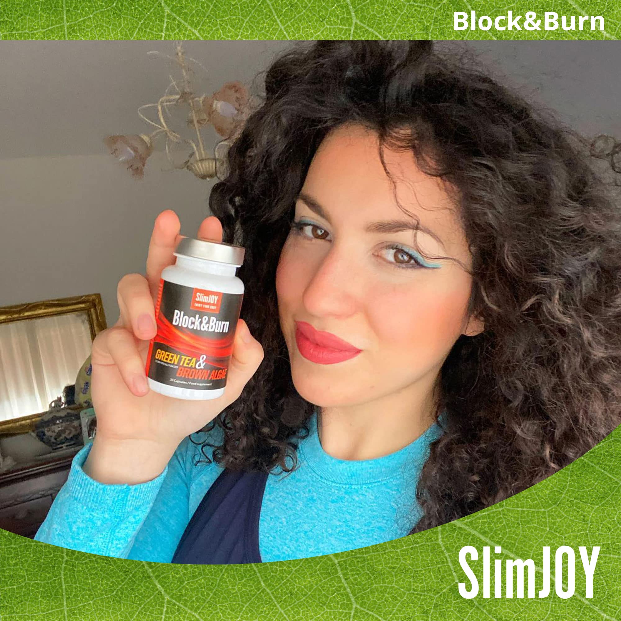 Sensilab Slimmium Block&Burn Kapseln zur Fettverbrennung - Grüner Tee, Braunalgen, Jod, Zink und Piperin - Doppelte Fettverbrennende Wirkung - 90 Kapseln für 90 Tage