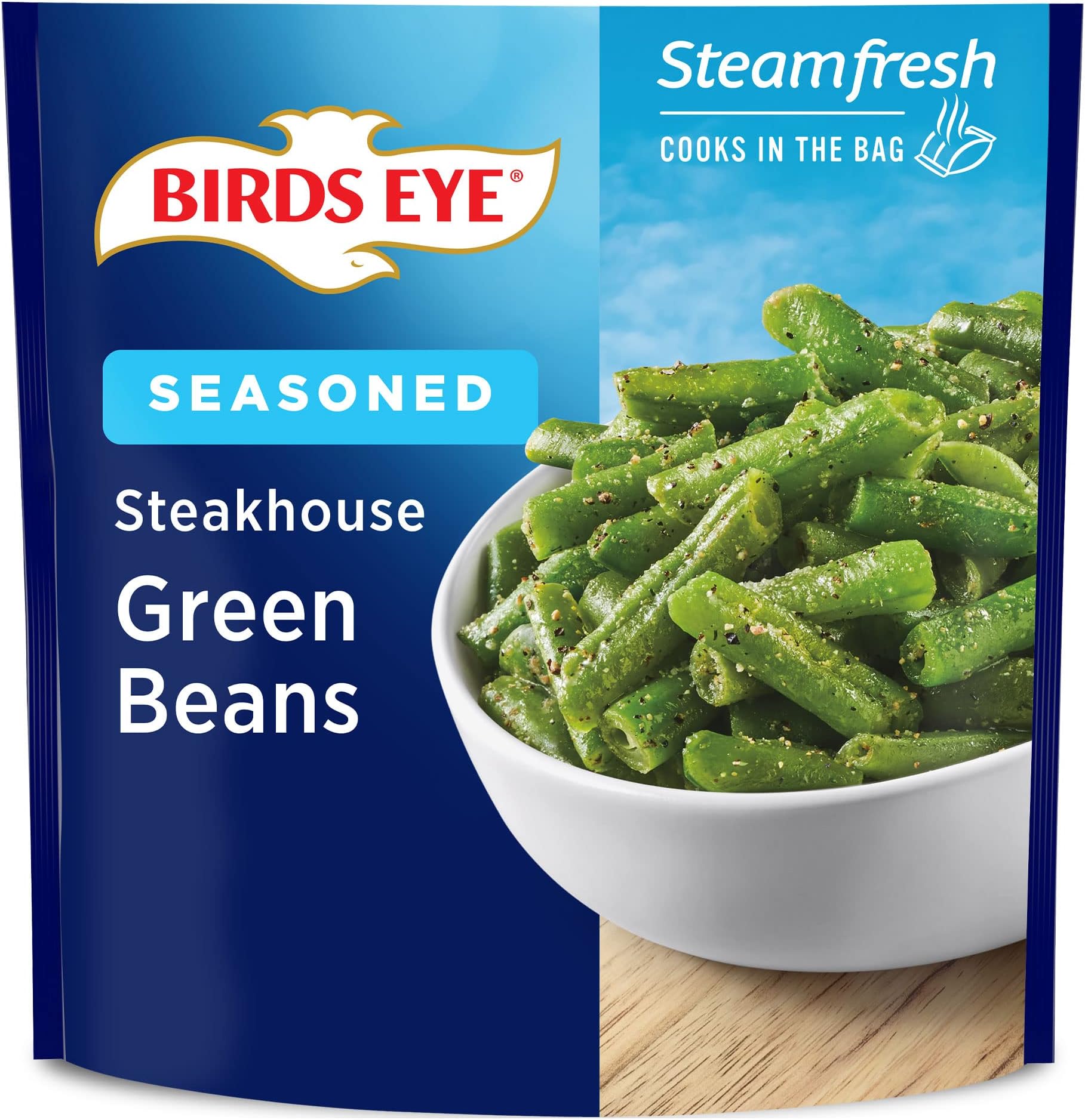 Birds Eye Steamfresh Seasoned Steakhouse Green Beans, Frozen Vegetables, 10 oz