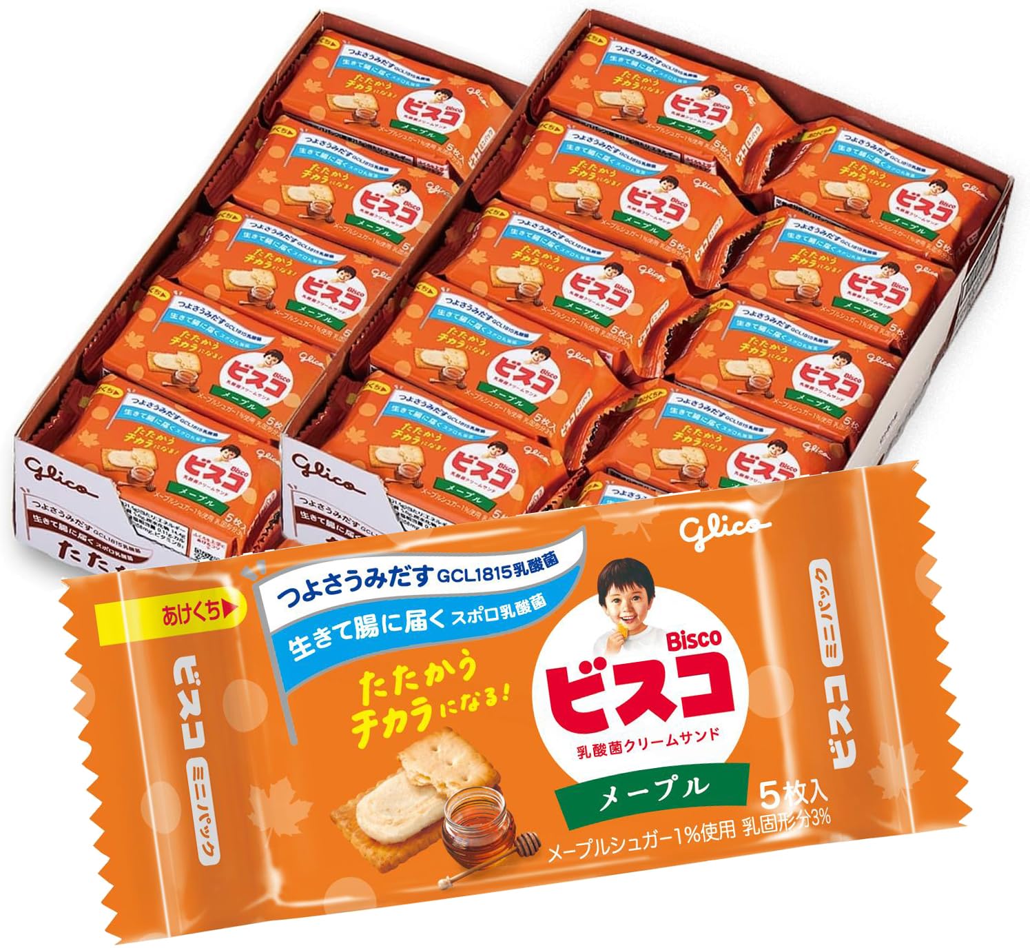 Amazon.co.jp: 江崎グリコ ビスコ ミニパック メープル 5枚×40個