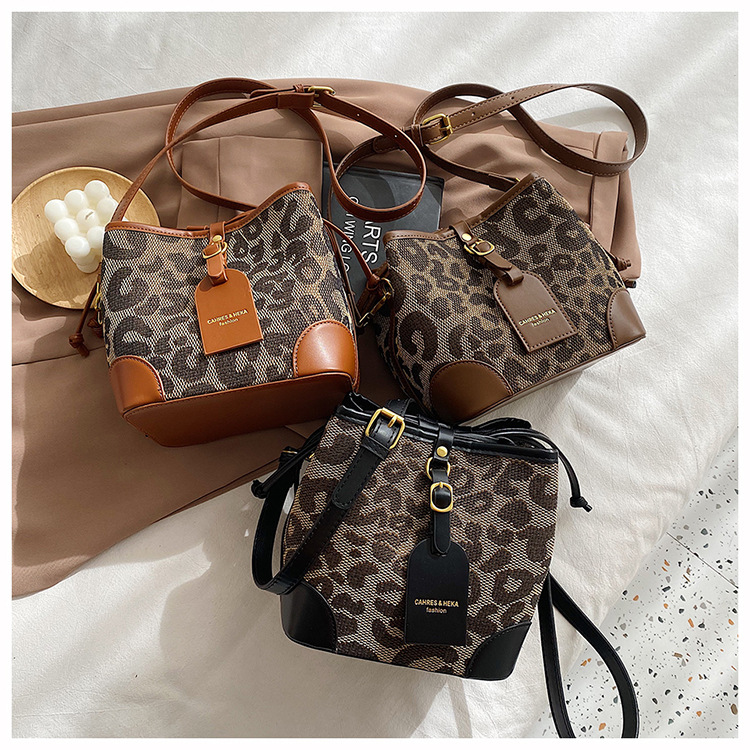 Amazon.com: Leopard Print Drawstring Bucket Bag Cheetah Pu