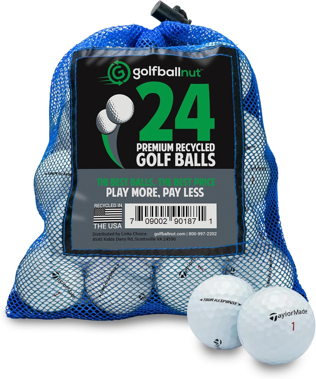 Used and Recycled for Taylormade Tour Response Mint 5A (White & Yellow) (24 & 48) Golf Balls Mesh Bag Included