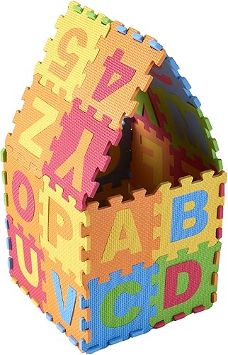 Miniatura 6 de DIMPLE Tapete de juego de espuma para niños (72 piezas en total) 6.25 x 6.25 pulgadas entrelazados del alfabeto y los números, rompecabezas de suelo