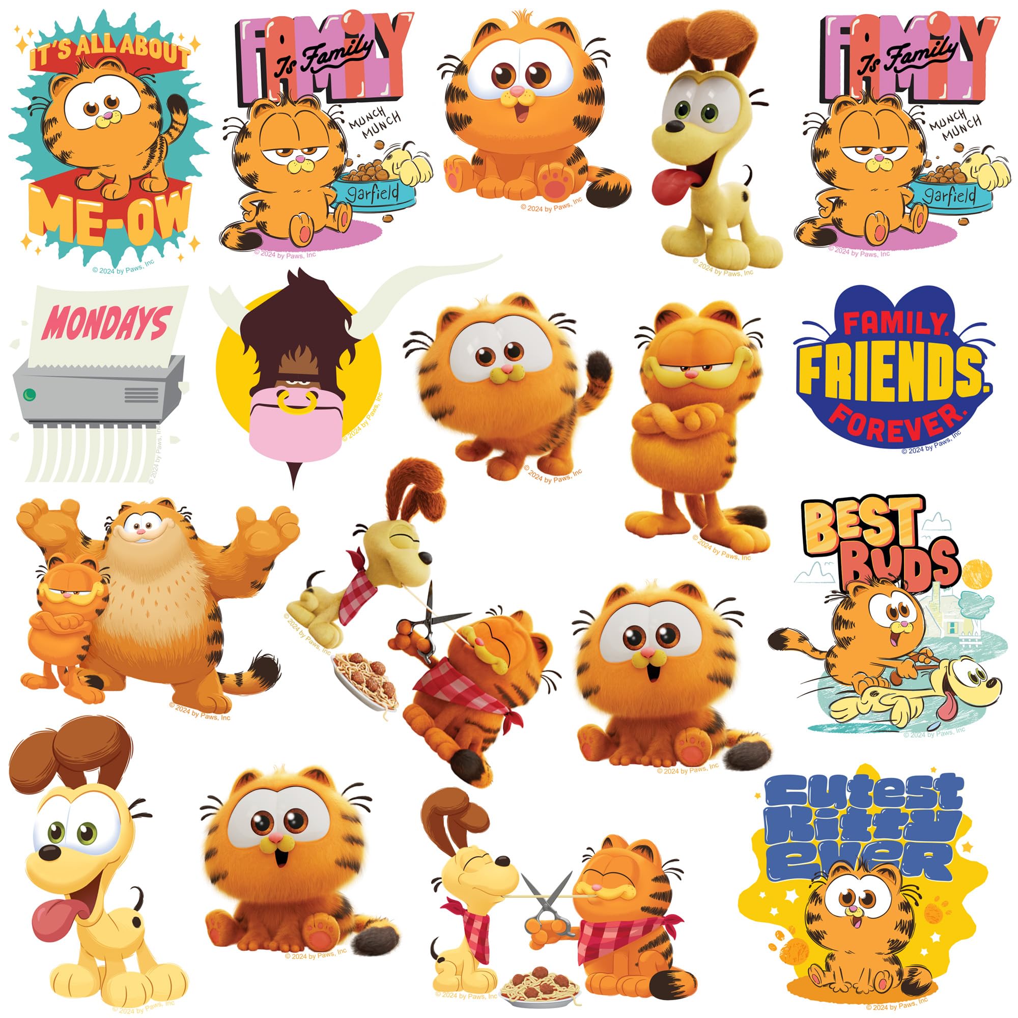Garfield gestanzte Vinyl-Aufkleber, verschiedene Designs, für den Innen- und Außenbereich, 50 Stück
