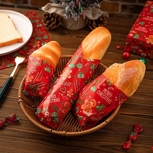 Miniatura 4 de 100 piezas de papel de cera de Navidad para alimentos, hojas de papel de cera, papel de delicatessen, envoltura de sándwich, envolturas de galletas