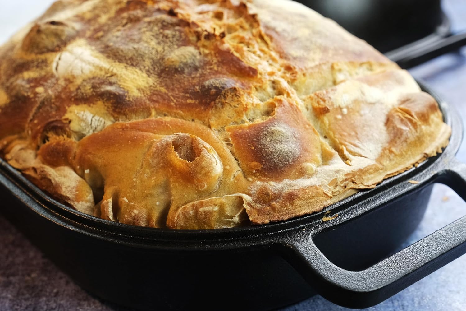 Crucible Cookware Extra Large Cast Iron Artisan Bread Pan 6 Loop Handles Deep Lid for Steam Baking - Image 7