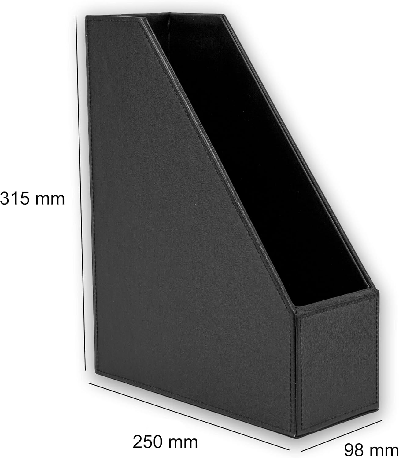 Osco Faux Leather Magazine Rack - Black