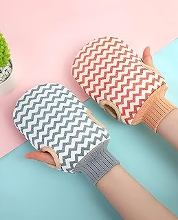 قفازات استحمام متخصصة لتقشير البشرة بشكل كامل لخلق تجربة استحمام منعشة، وتوفر تقشيرًا كاملاً وتدليك سبا مريح لإزالة الجلد الميت بألوان مختلفة (1 قطعه)