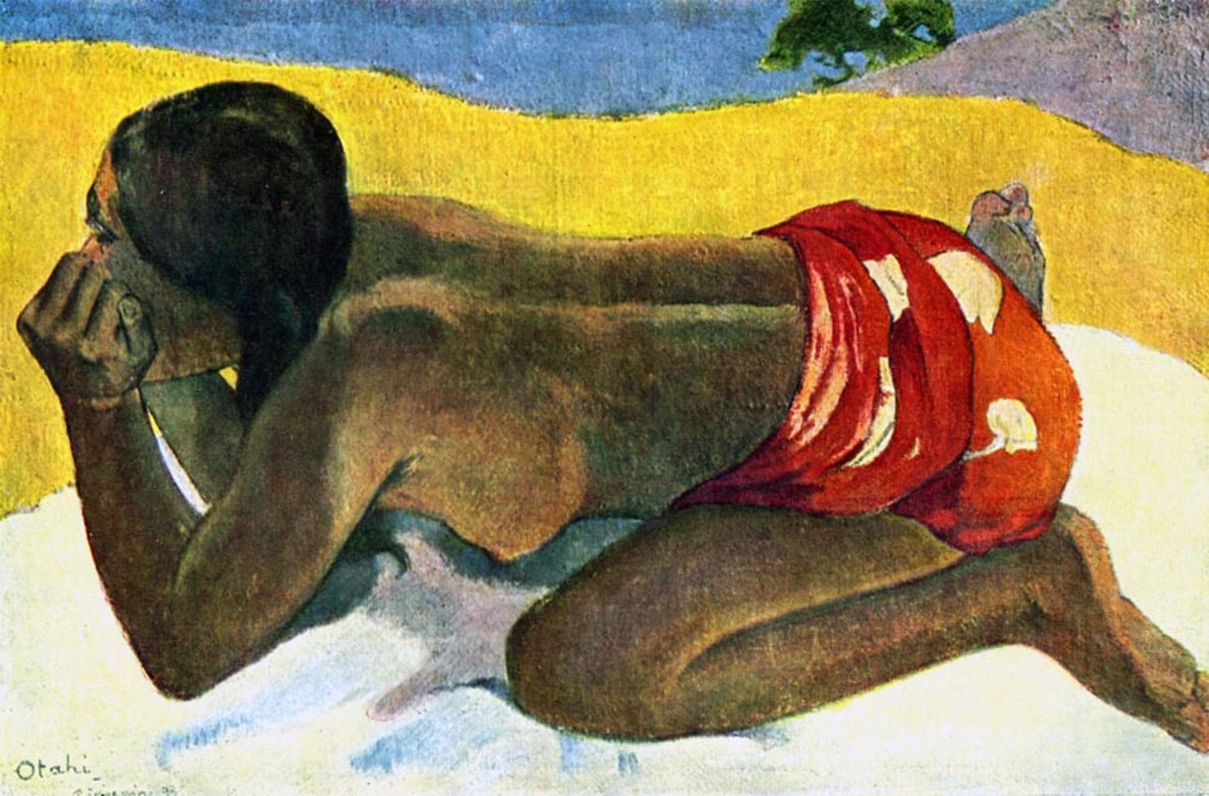 POSTERIIk Vintage Classic Picture Landscape Artwork Tahiti Otaki Paul Gauguin by Paul Gauguin Portrait Canvas Painting for Office Home Decor 60x90cm