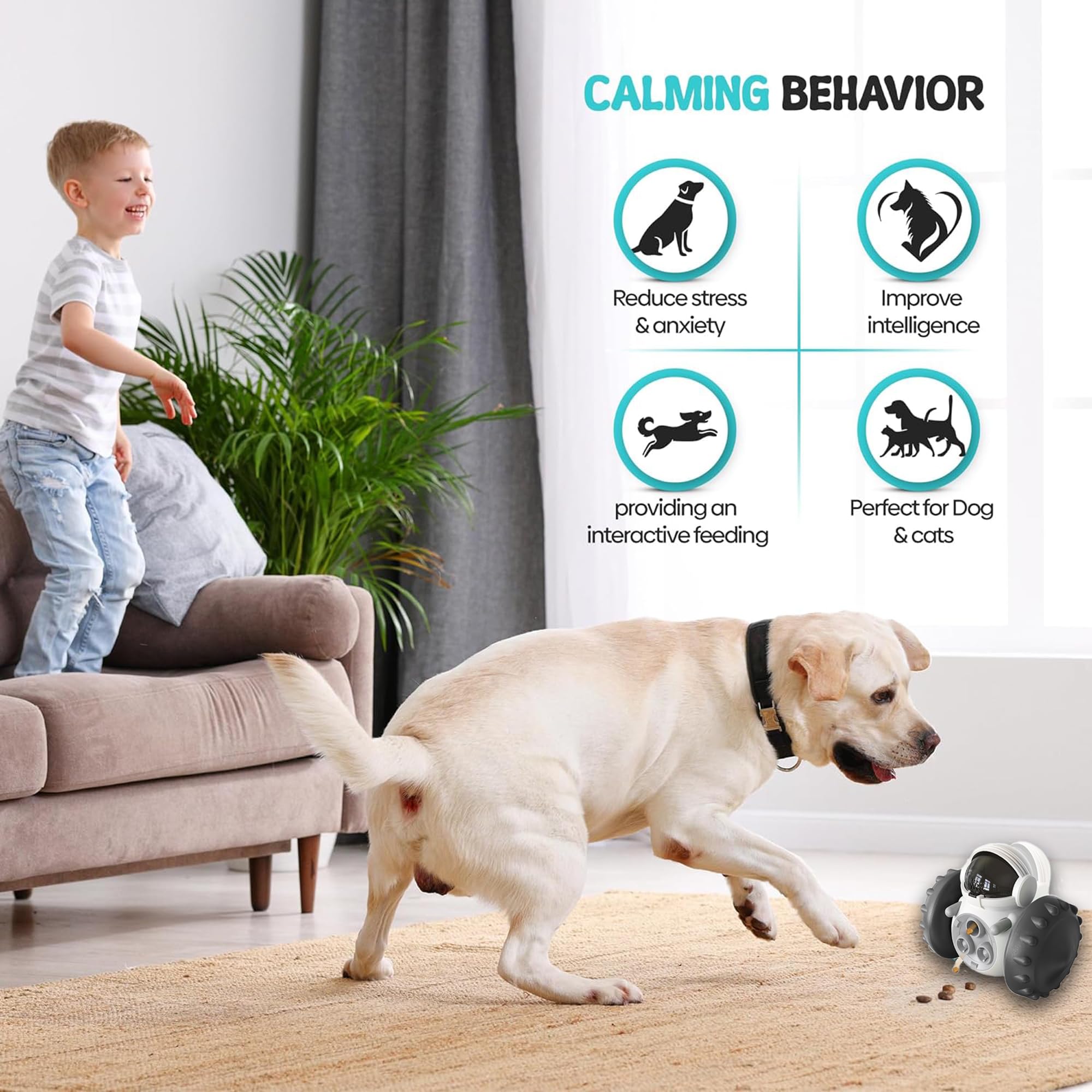 Juguetes interactivos para Perros,alimentador Lento,Dispensador de Comida de Perro,Juguete de alimentación Lenta para Perros,para Entrenamiento de IQ y Habilidades de Forrajeo