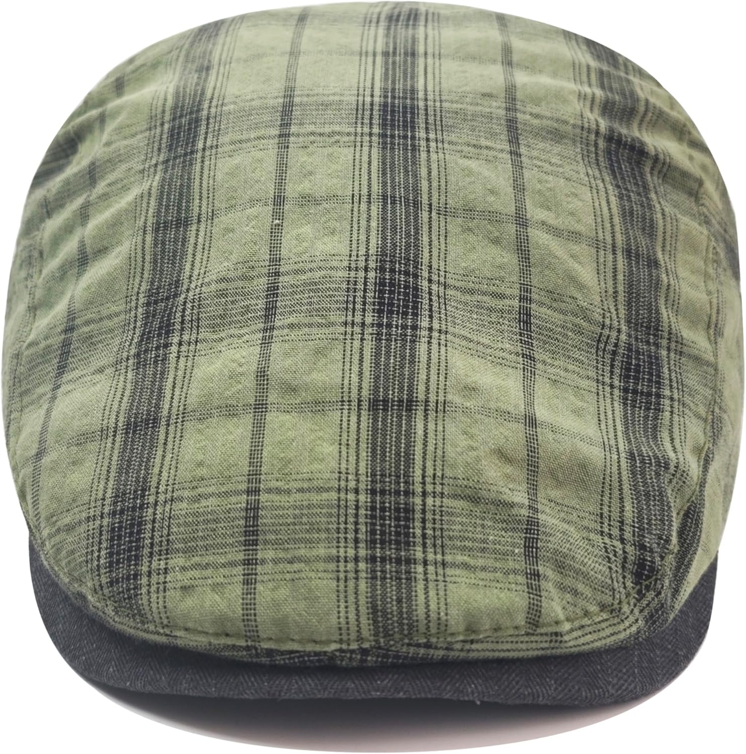 Adjustable Plaid Newsboy Flat Cap - Ivy Gatsby Cabbie Driving & Golf Hat, Beret Style for Men Women - Image 2