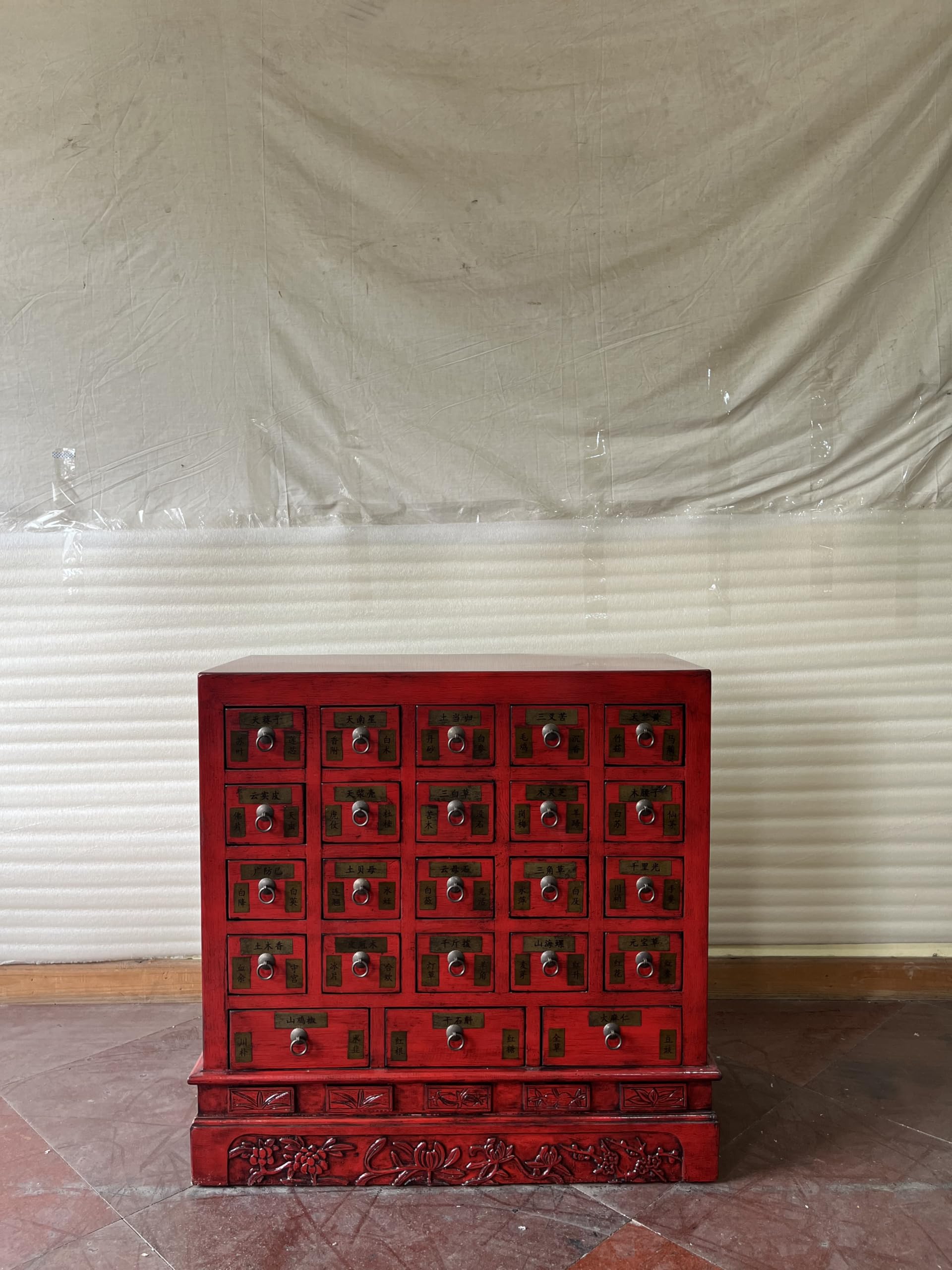 Kunibert Armoire à pharmacie en bois massif - Hauteur : 94 cm - Couleur : rouge