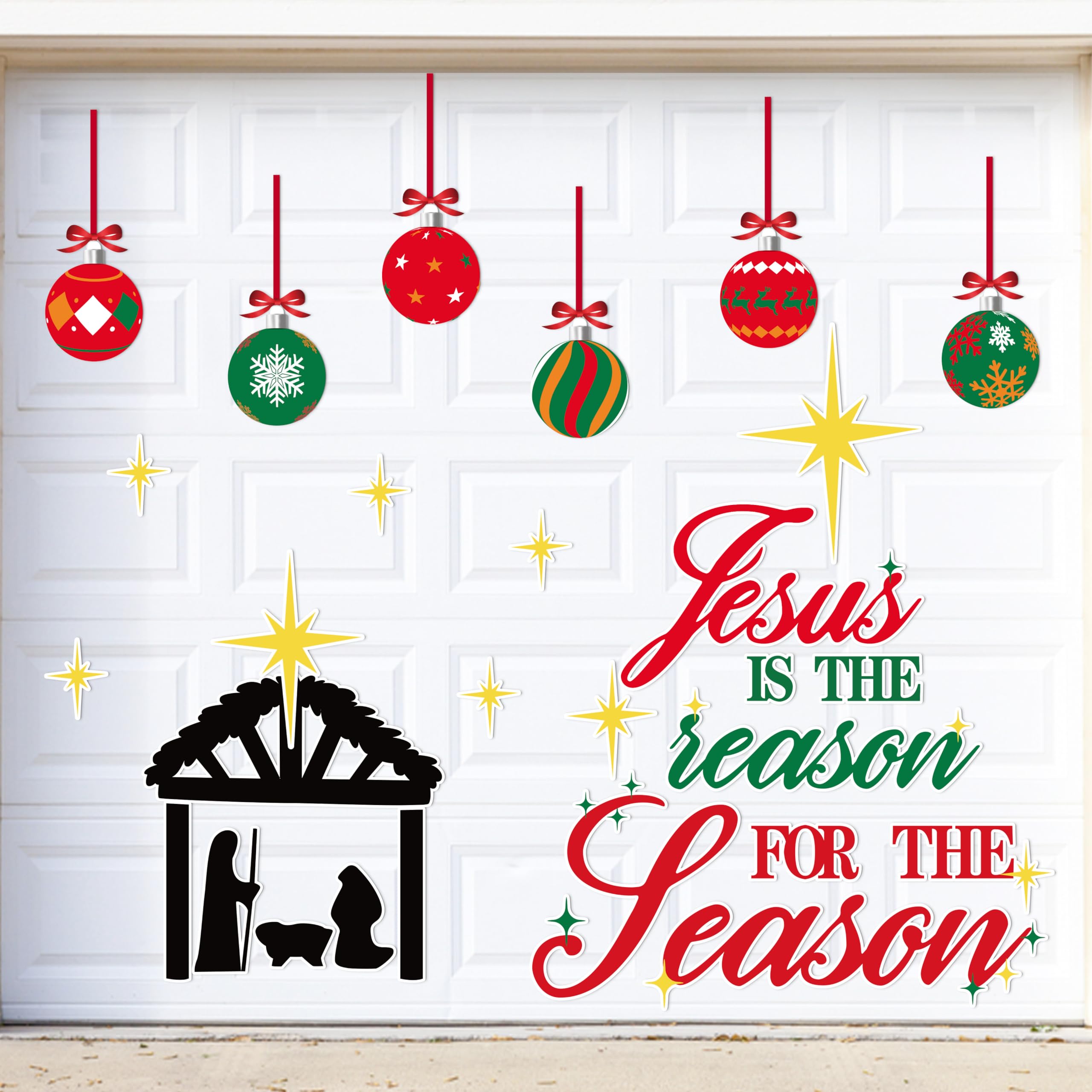 90shine Christmas Garage Door Decorations Magnets, Nativity Xmas