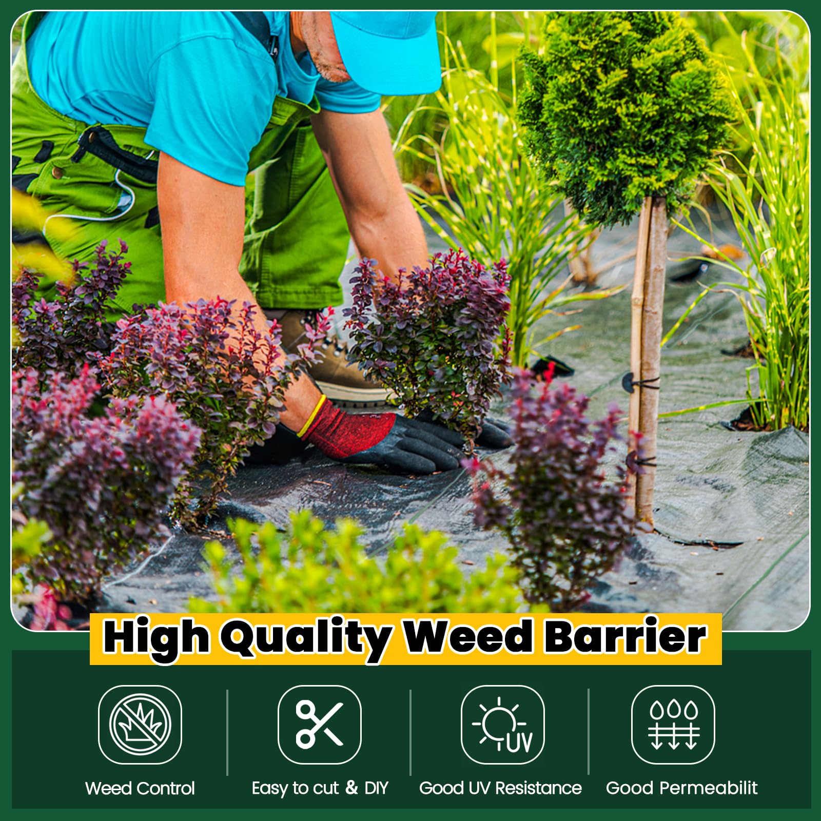 Unkrautvlies 91x30 Cm - Atmungsaktive Gartenfolie Aus PP, Robust & Langlebig Für Beete & Gewächshäuser