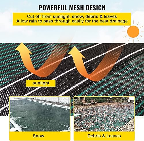 Miniatura 6 de Happybuy - Cubierta de seguridad para alberca rectangular de 14 x 26 pies  4.26 x 7.92 metros, cubierta de seguridad para alberca de malla verde,