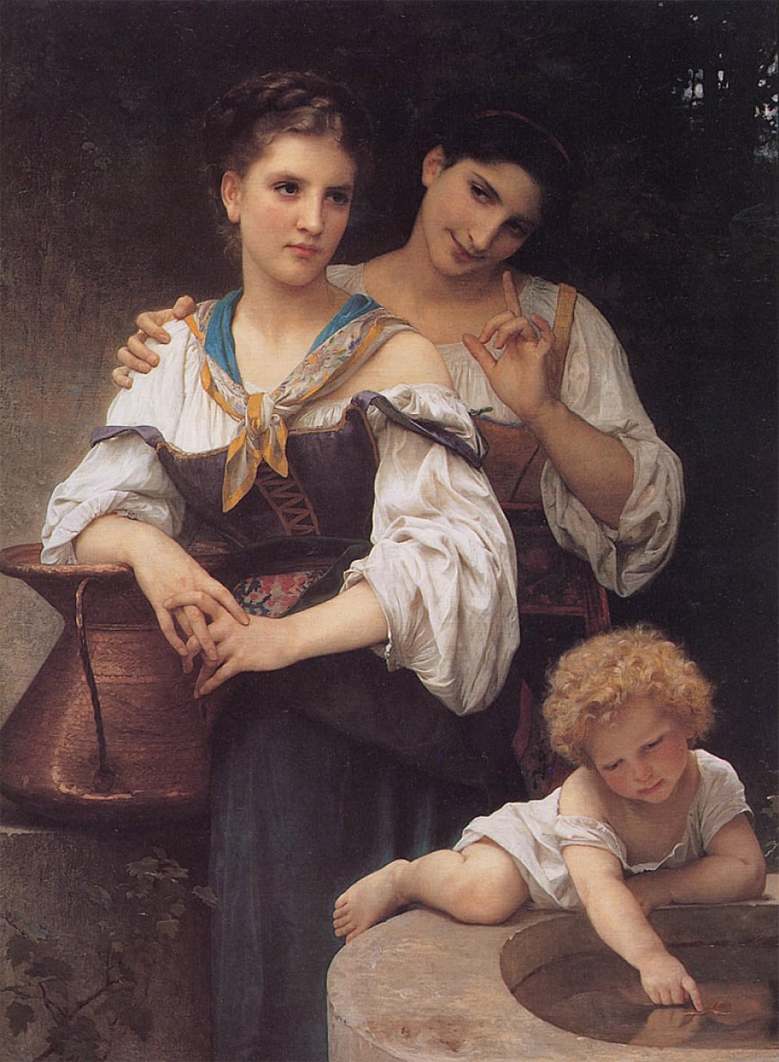 POSTERIIk Vintage Print Pop Art Landscape Artwork Big Sister by William Adolphe Bouguereau Art Prints for Office Home Decor 60x90cm