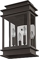 Vista 2 de Livex Lighting 2016-07 Princeton - Linterna de pared para exteriores, bronce, 15.25 x 9.5 x 15.25 pulgadas