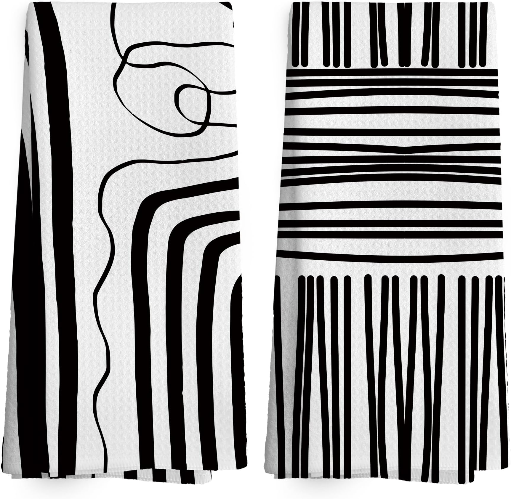IWXYI Black Modern Abstract Kitchen Hand Towels,Modern Mid