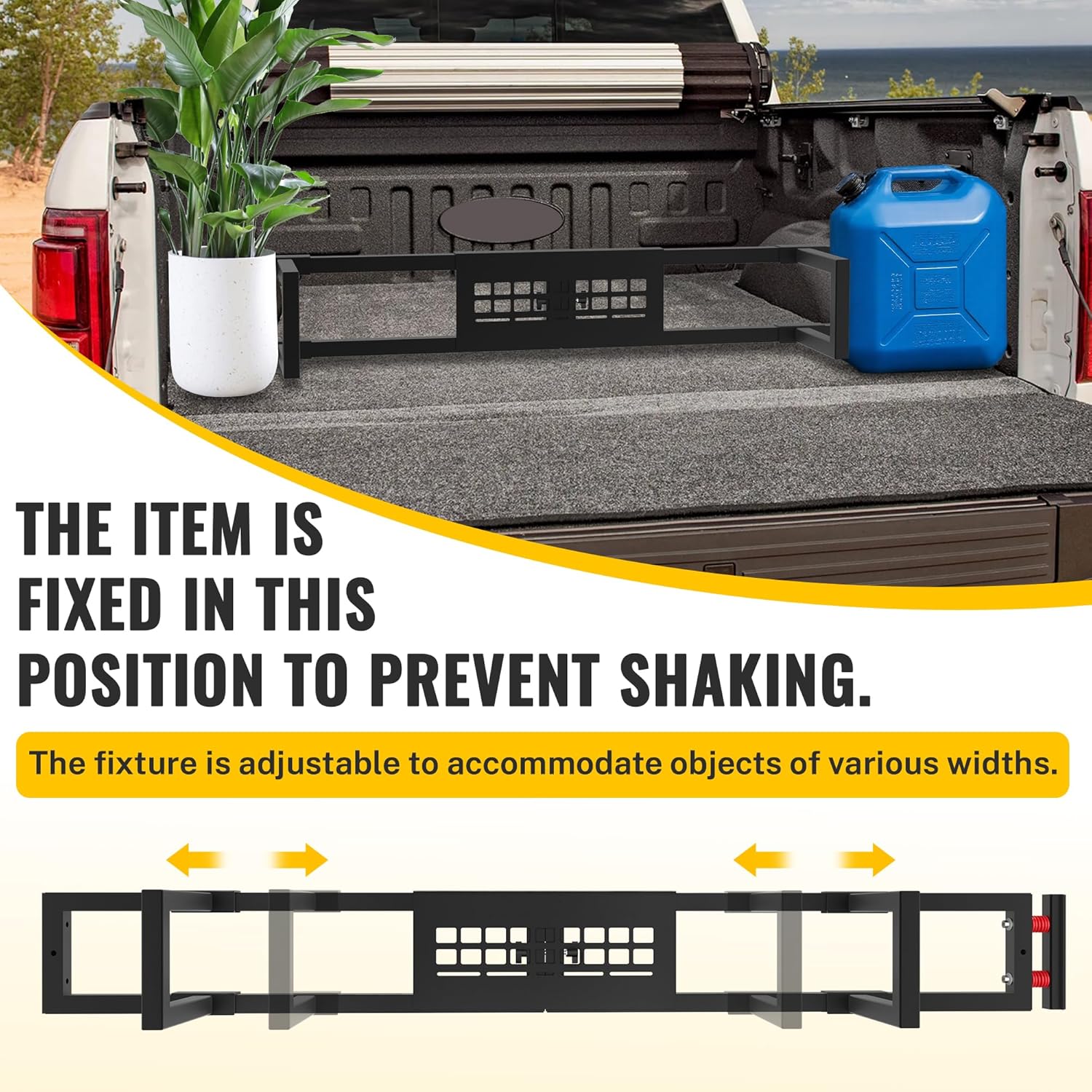 truck bed divider & organizer panel, cargo manager & aluminum alloy luggage divider, compatible with 2024-2025 ford f-150 accessories