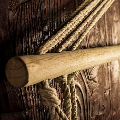 Miniatura 5 de Silla hamaca colgante con cuerda columpio, 12 patrones, tela cómoda y transpirable de calidad, para interiores y exteriores, azul marino con anillos