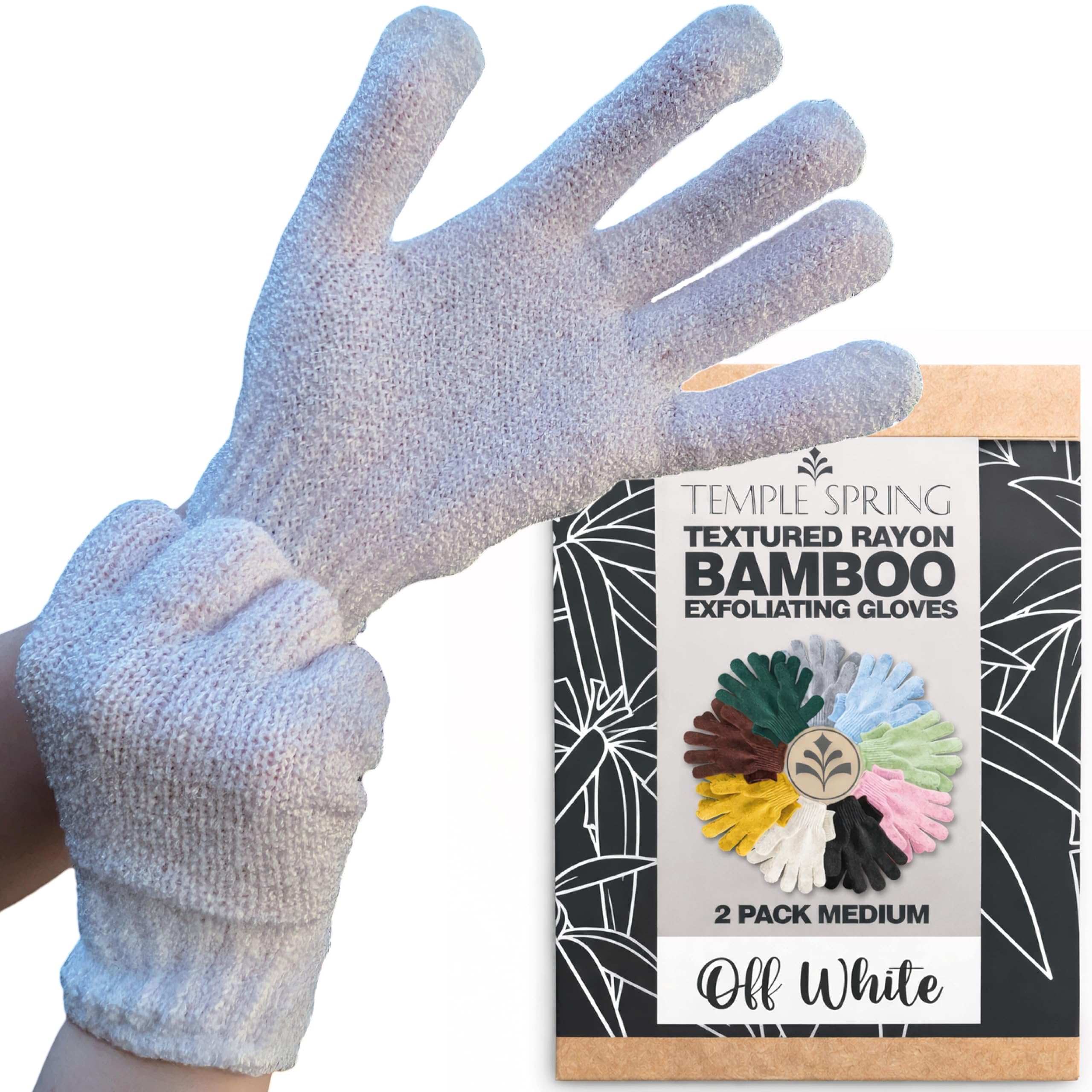 Temple Spring Guante Exfoliante Corporal, Exfoliante Cuerpo Esponja, Guante Autobronceador, Bambú Manoplas Baño, Exfoliating Glove – Rosa — view 7