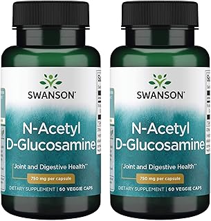 Swanson N-Acetyl D-Glucosamine - Natural Supplement Promoting Joints Support & Gastrointestinal Health - Natural Formula Supporting Healthy Cartilage - (60 Veggie Capsules, 750mg Each) (2 Pack)
