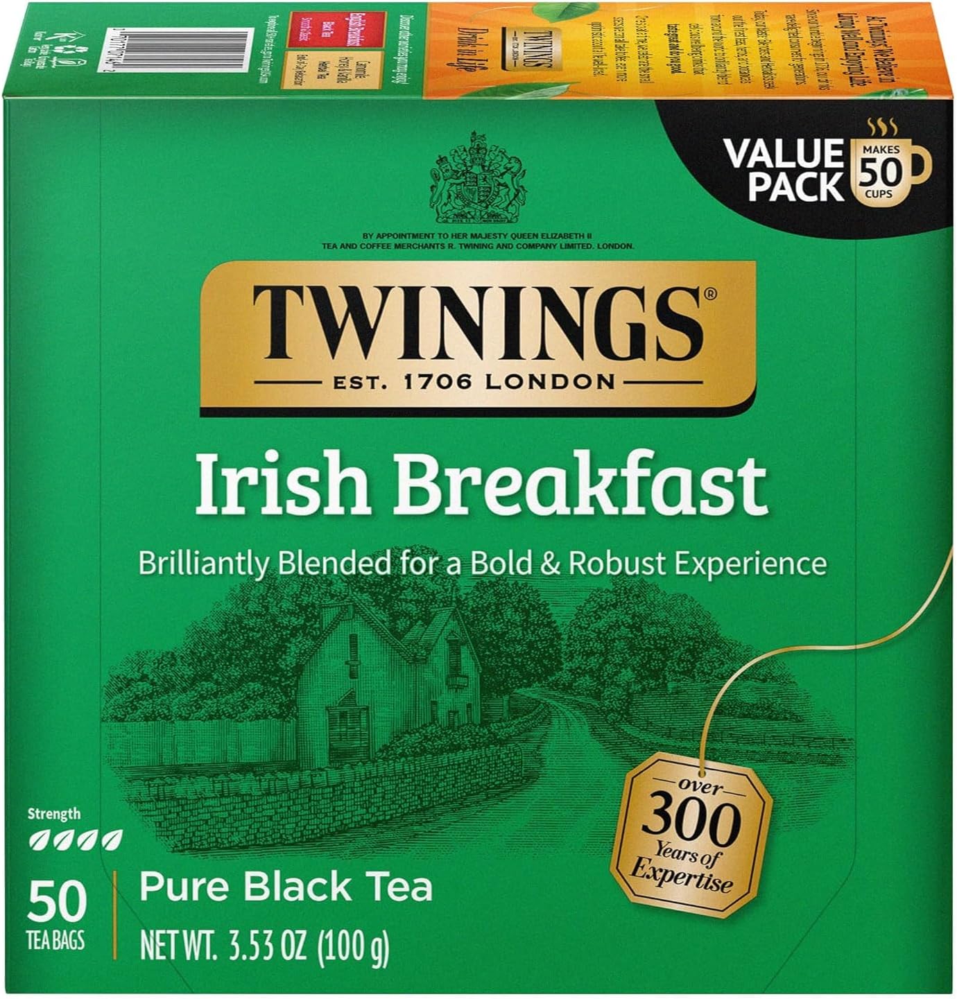 Black Tea Bags, Irish Breakfast, 50 Count