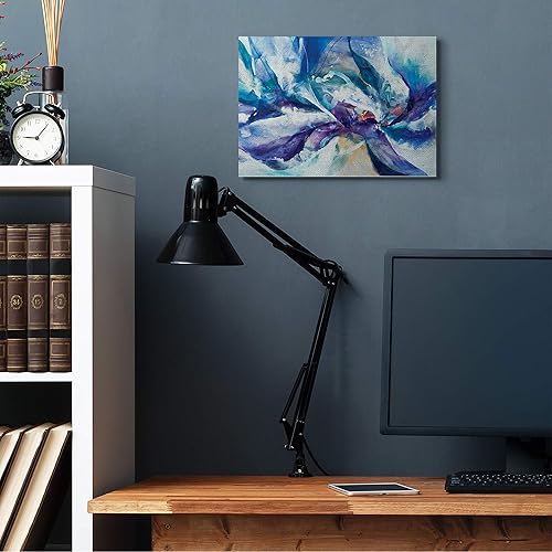 Miniatura 2 de Stupell Industries Escena subacuática abstracta con detalles azules y morados, diseñado por K. Nari lienzo para pared, 16 x 20 pulgadas