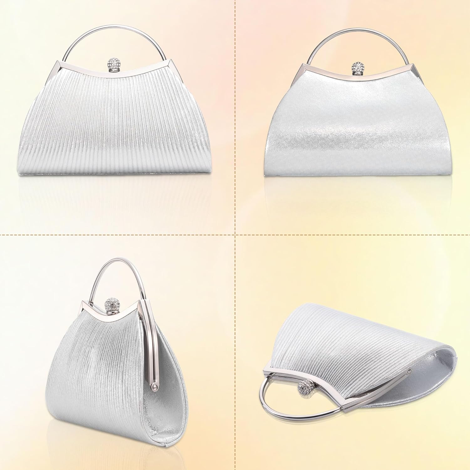 Tmore Evening Purses for Women Sparkly Handbags with Chain Womens Evening Bag for Wedding Party Prom - Image 4