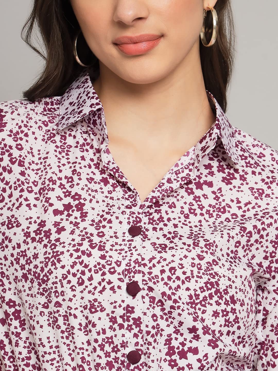 Kzully | Elegant A-Line Dress Collared V-Neck Top, Pleated Skirt With Elastic Waist, Includes Belt Purple