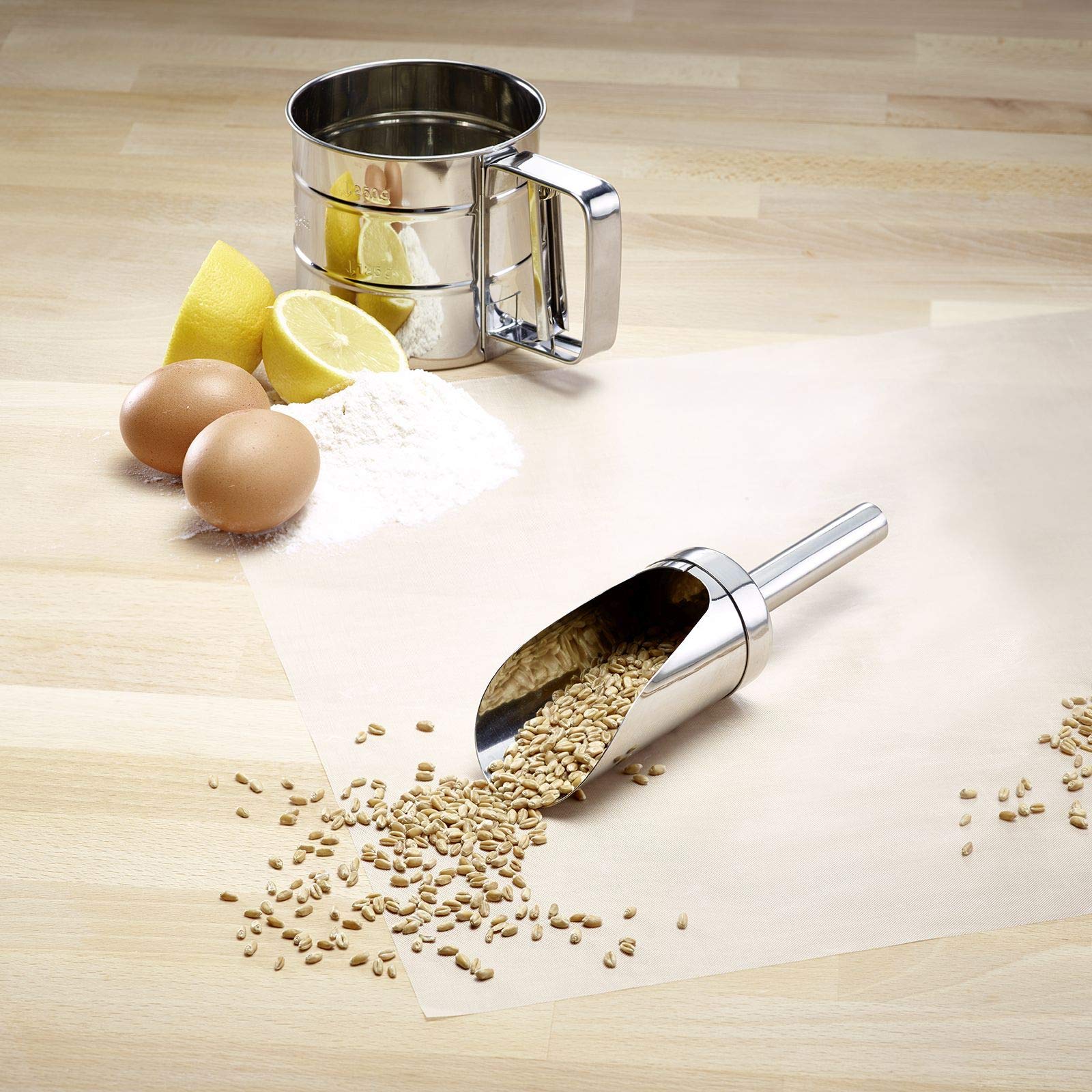 Westmark Paletta per pesare/riempire, Capacità: 120 ml (ca. 105 g di farina), Rotondo, Acciaio inox, Argento, 91122270