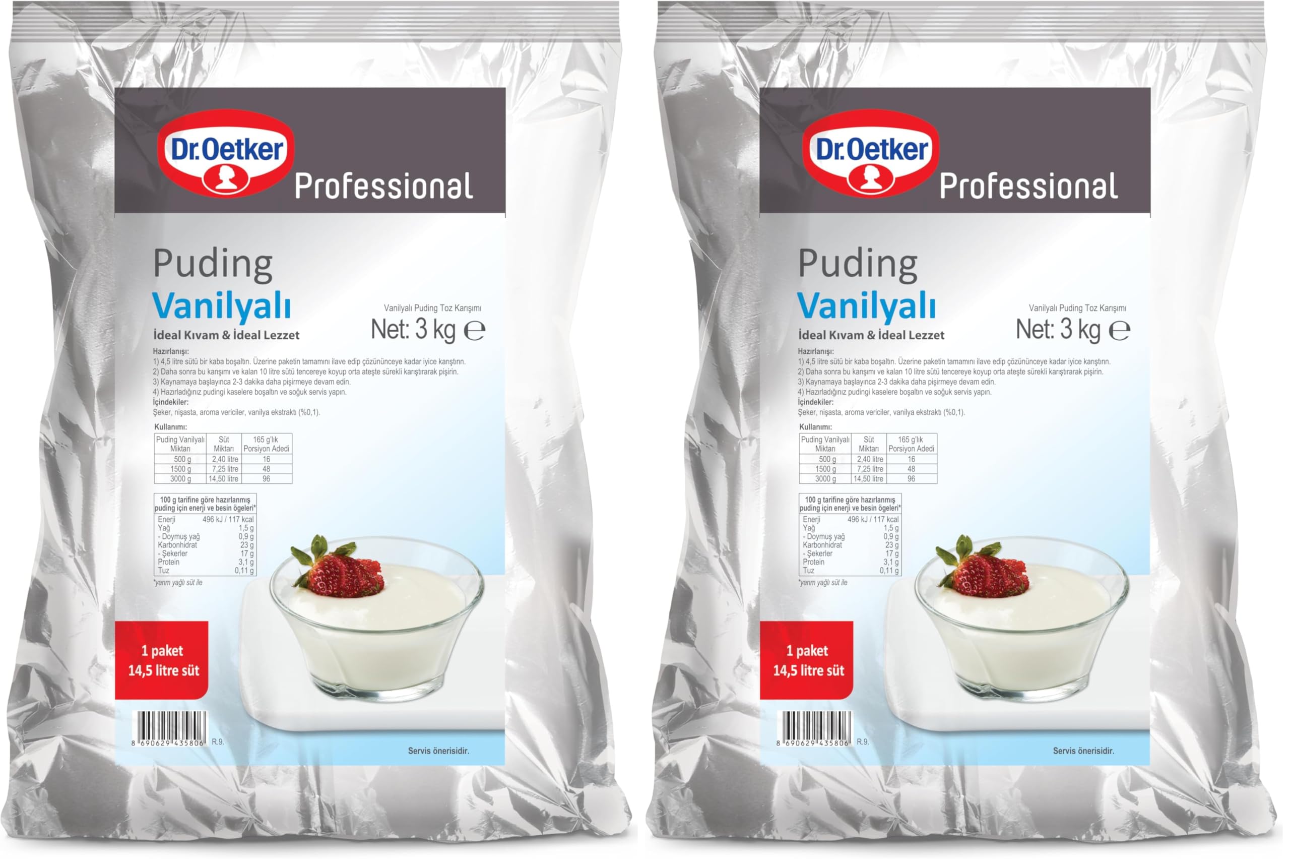 Dr. Oetker Vanilyalı Puding 3 Kg (2 paketi)