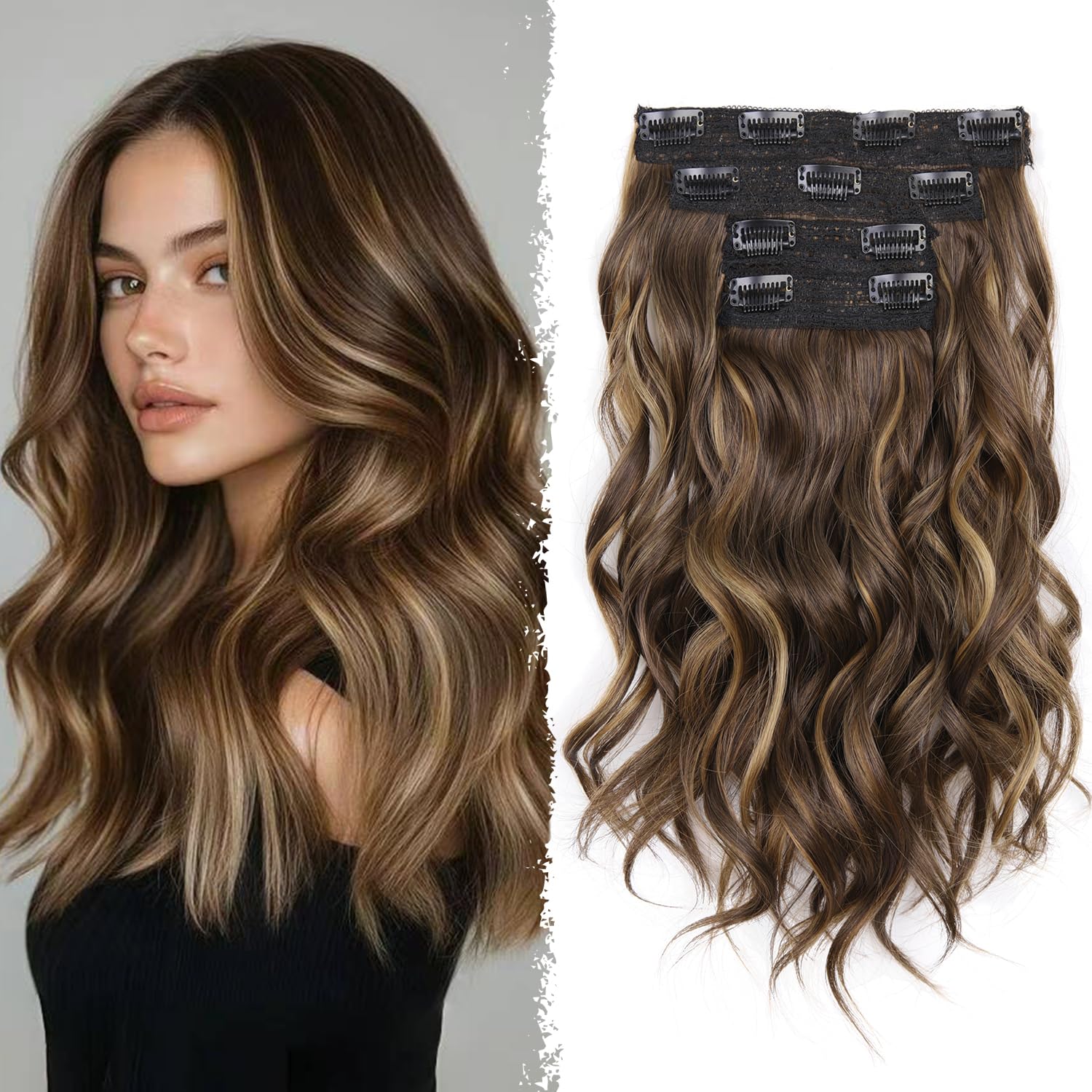 14 Inch Brown Hair Extensions Clip In
