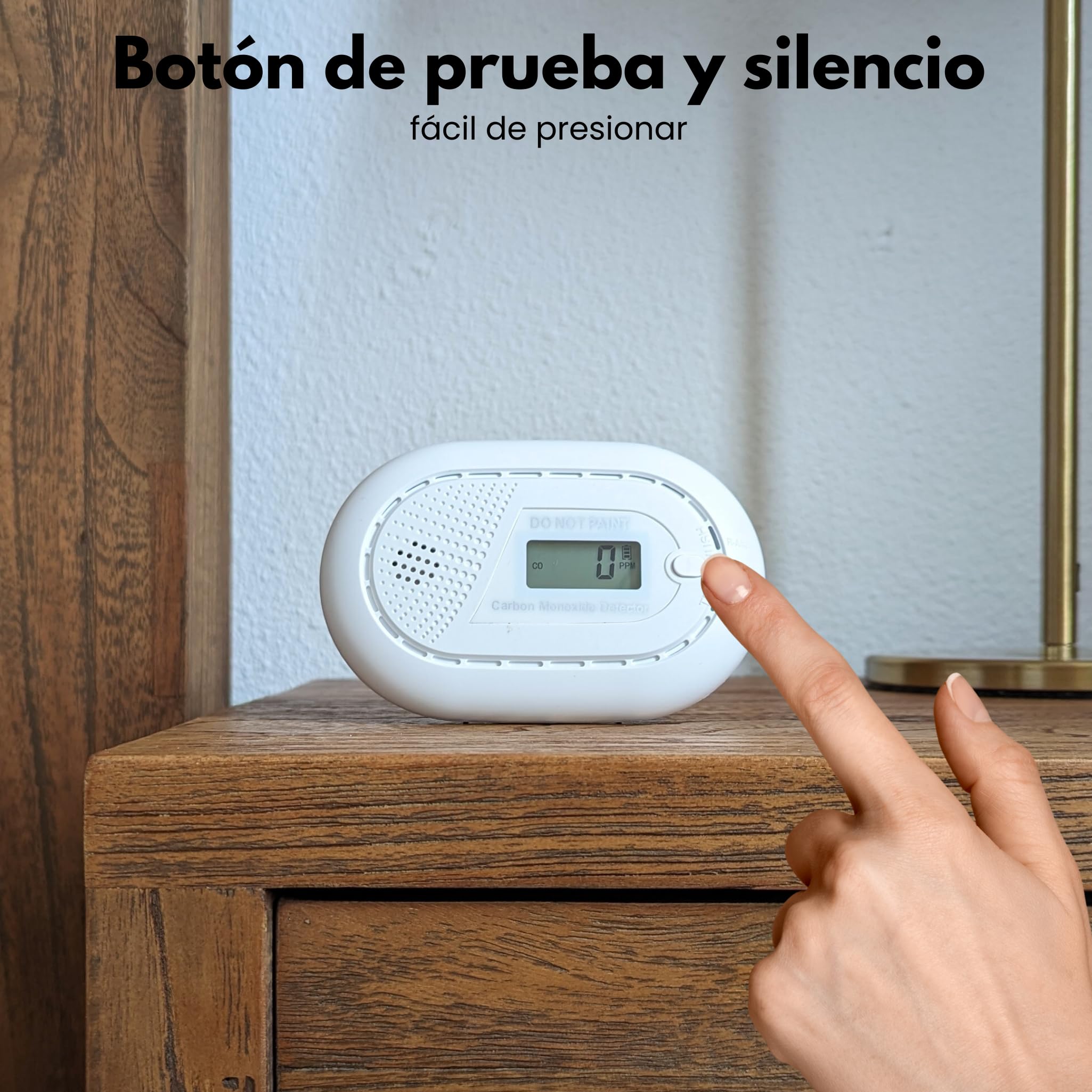 Aroha Safety Pro Detector de Monóxido de Carbono - Batería de 10 Años - Alarma CO - Portátil, Travel Carbon Monoxide Detector