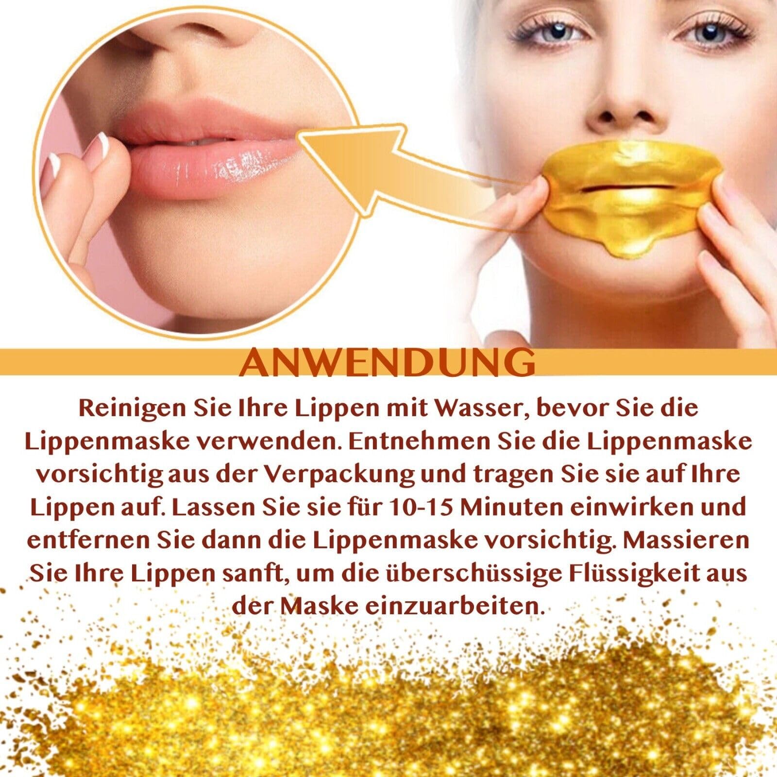Geschenkset: Luxus Bio-Gold Set 24K Gold Collagen - 5x Gesichtsmaske, 10x Lippenmaske, Goldessenz Gesichts Serum, 60x Augenpads - Komplettes Gesichtspflege & Anti-Aging Geschenkset - 76 Pflegeprodukte