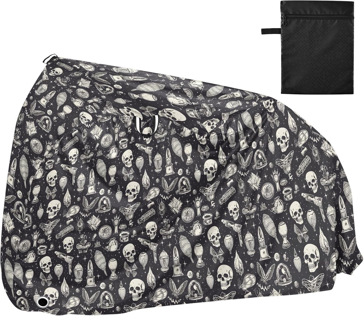 ALAZA Skull Witchy Bike Cover Waterproof Outdoor Ebike Bicycle Covers Tarp Protection for 1/2 Bikes, Sun UV Dust Wind Proof